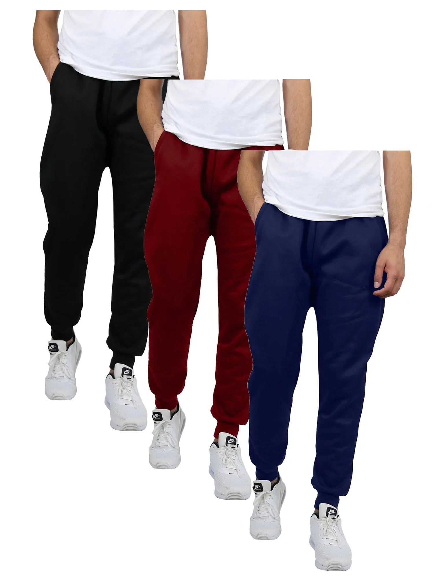 [3-Pack] Men's Slim-Fit Fleece Jogger Sweatpants