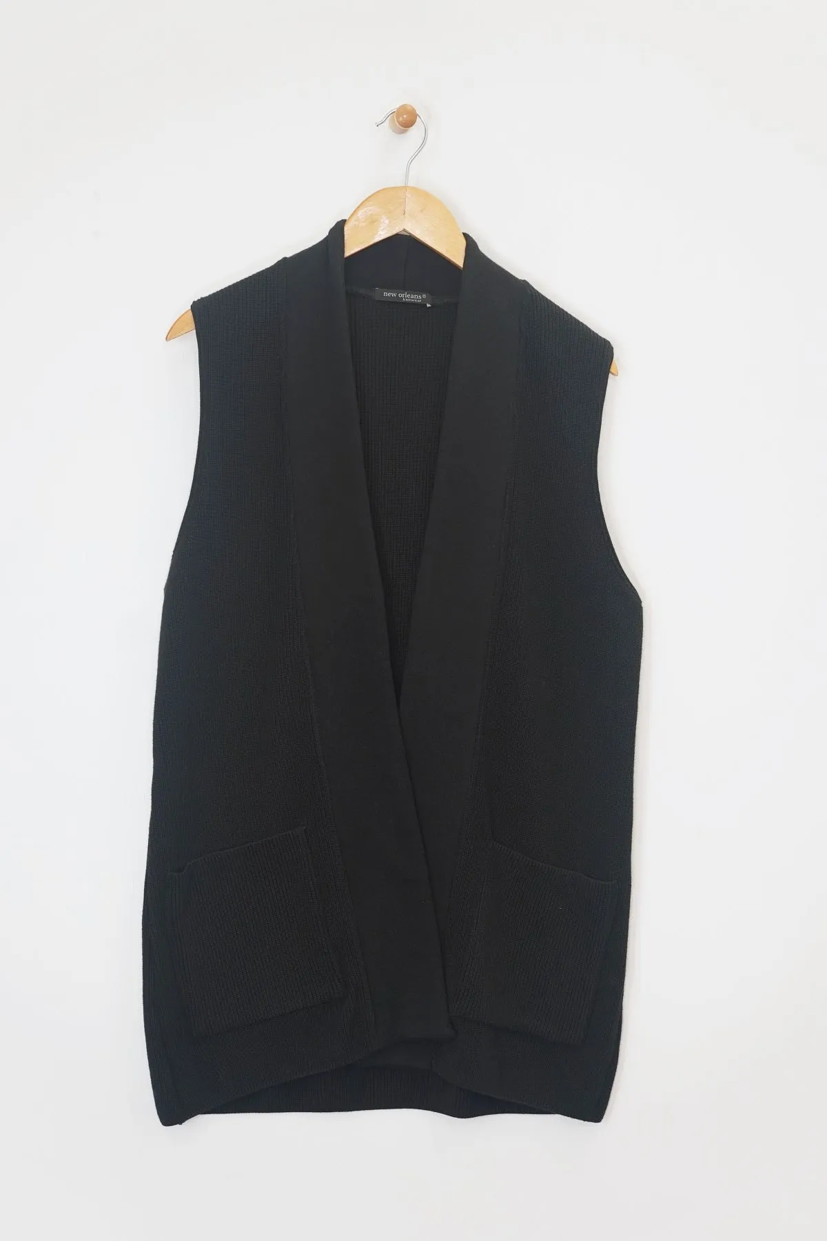 34” Sweater Knit Vest with Pockets