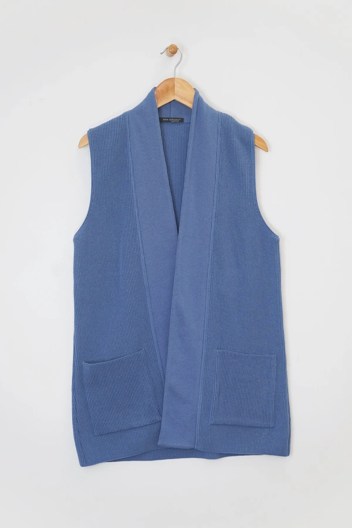 34” Sweater Knit Vest with Pockets