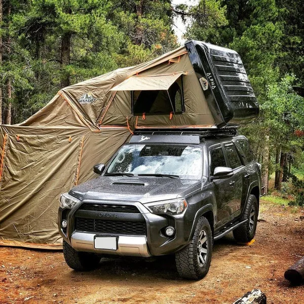 ALPHA HARDSHELL ROOFTOP TENT, ABS, 2-3 PERSON, BLACK, BY TUFF STUFF OVERLAND