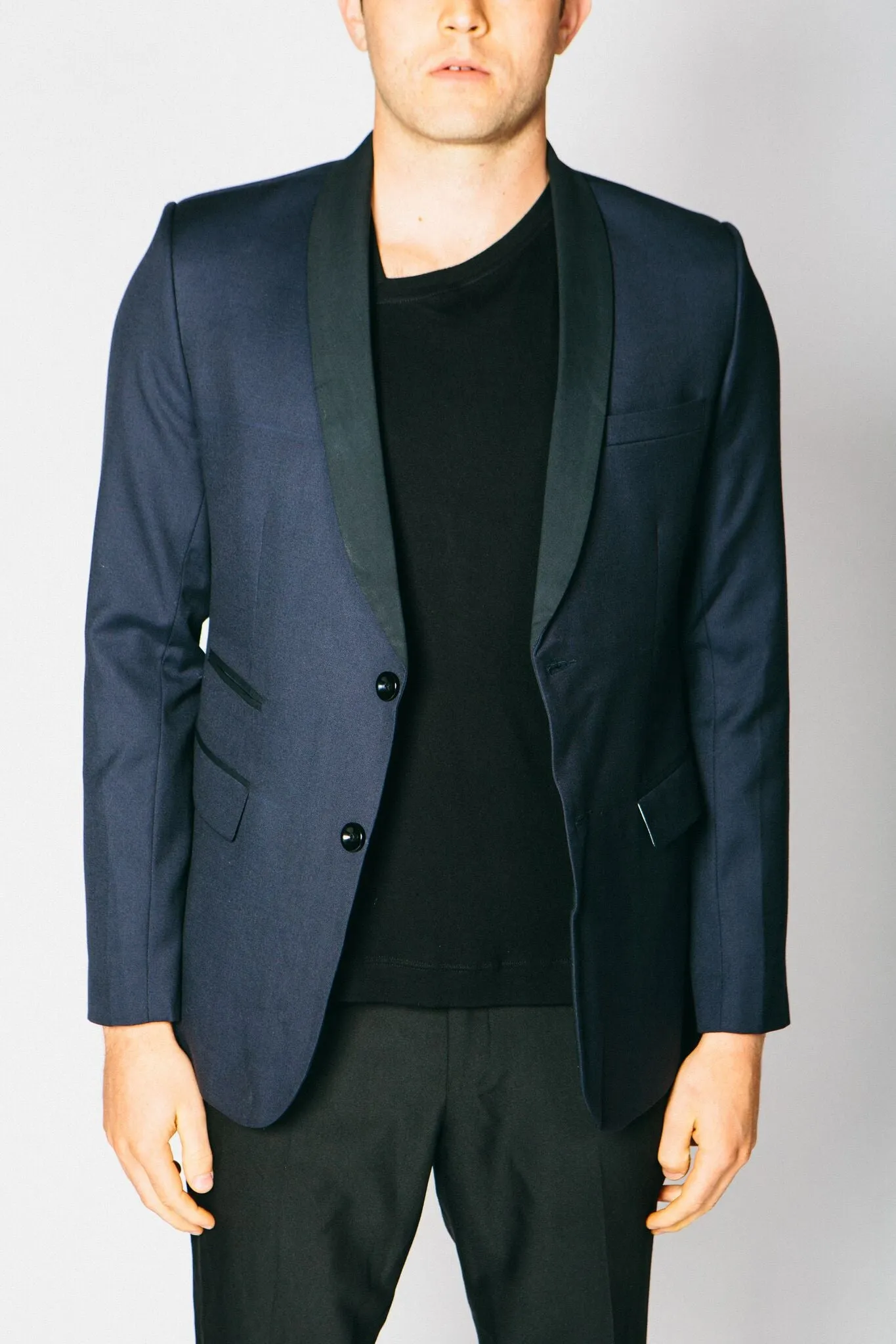 Any Old Iron Classic Cashmere Blend Blazer - Navy