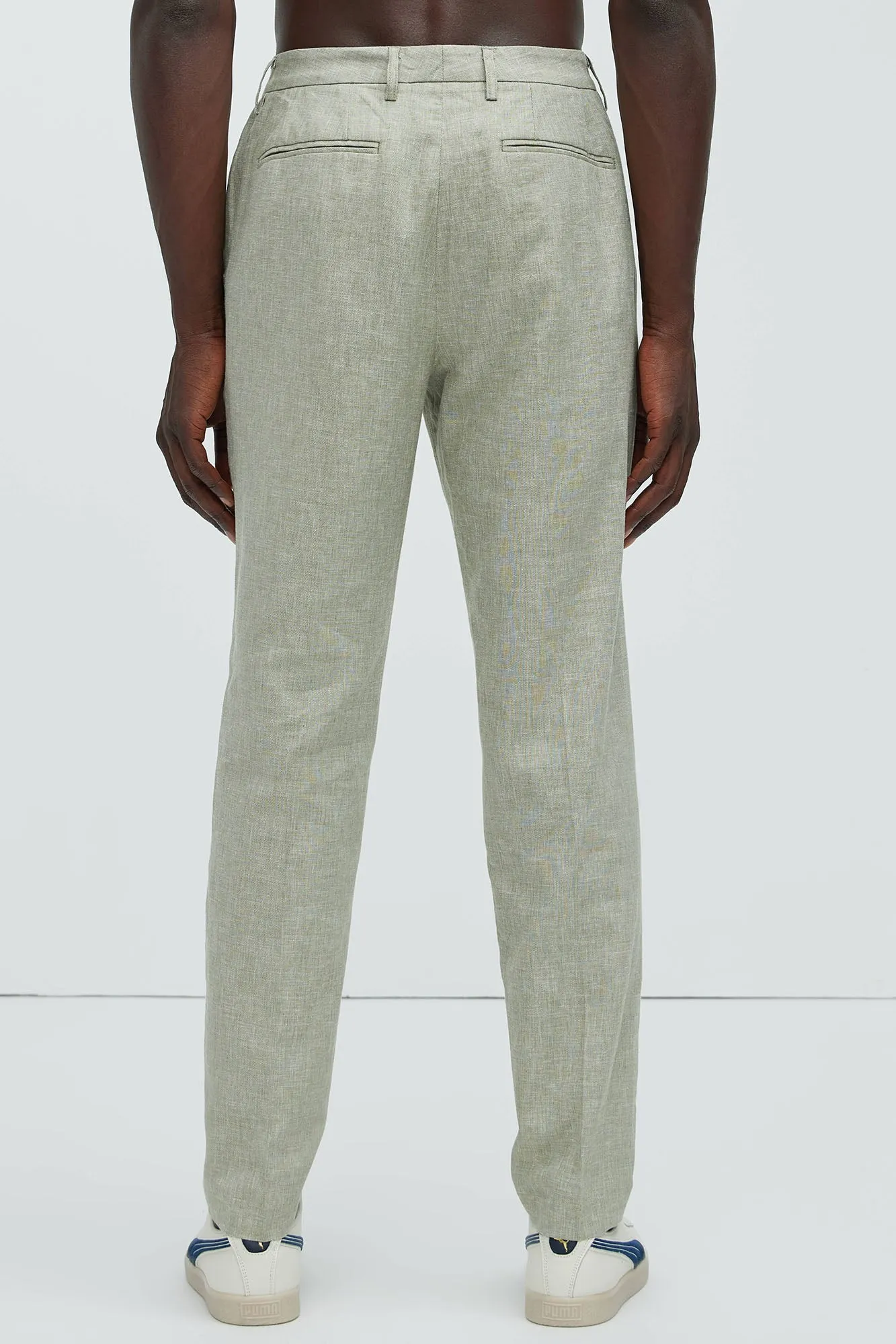 Bahamas Straight Linen Trousers - Green