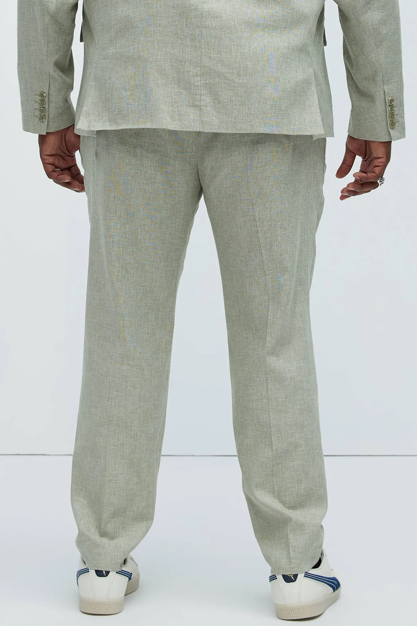 Bahamas Straight Linen Trousers - Green