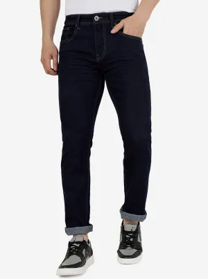 Blue Striped Straight Fit Jeans | Greenfibre