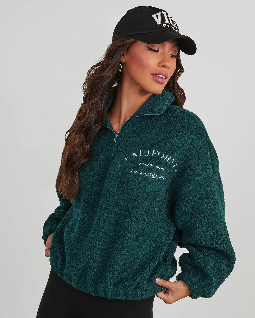 California Teddy Fleece Half Zip Jacket