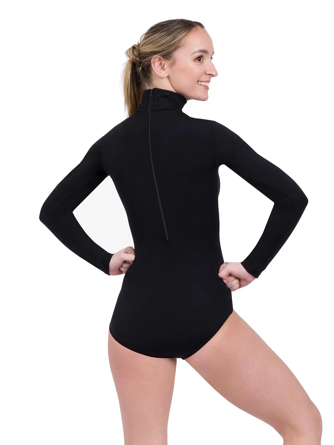 Capezio Turtleneck Long Sleeved Black Leotard - Adult Sizes