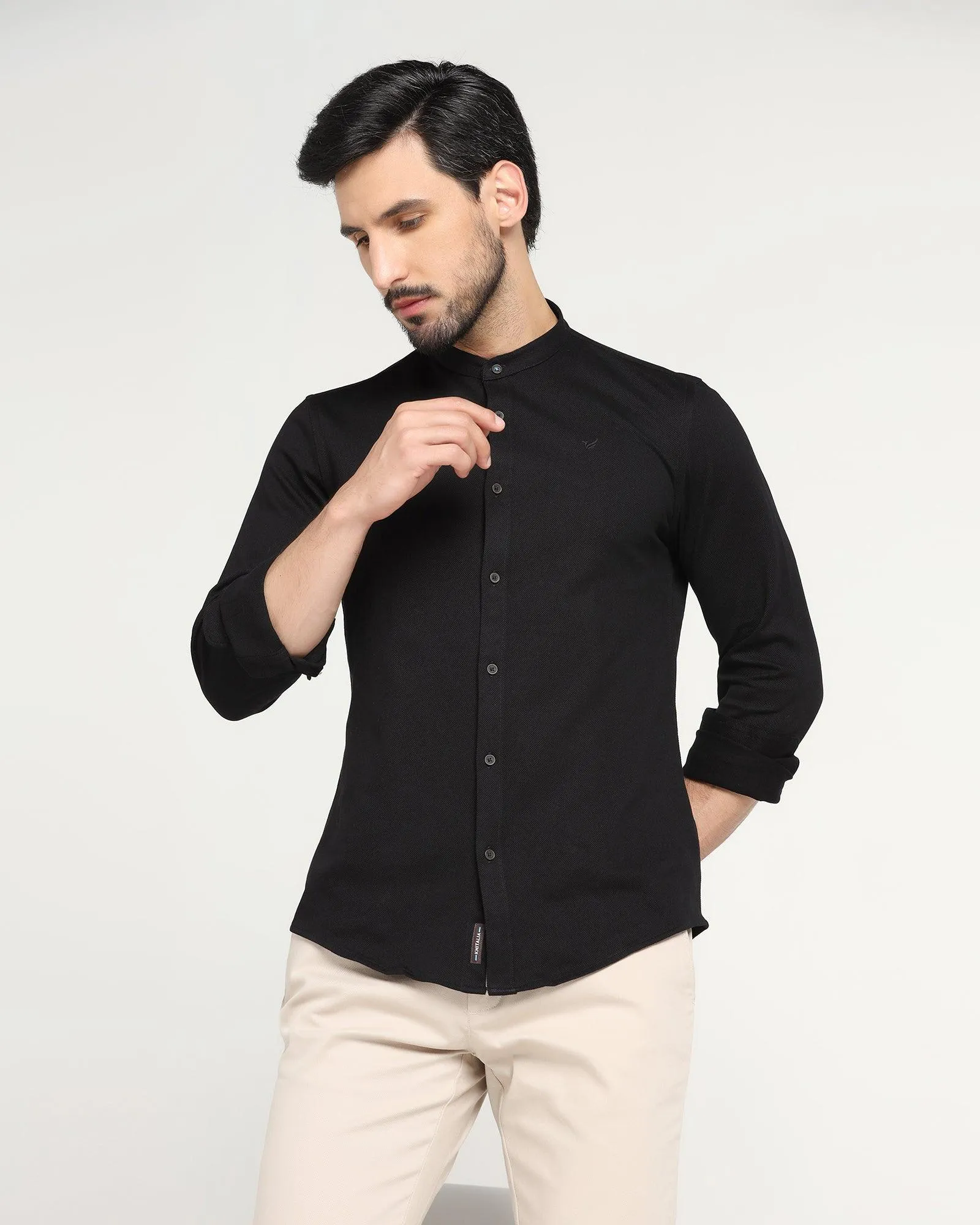 Casual Black Solid Shirt - Park