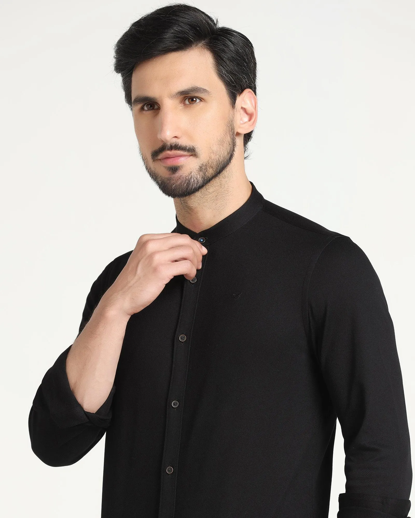 Casual Black Solid Shirt - Park