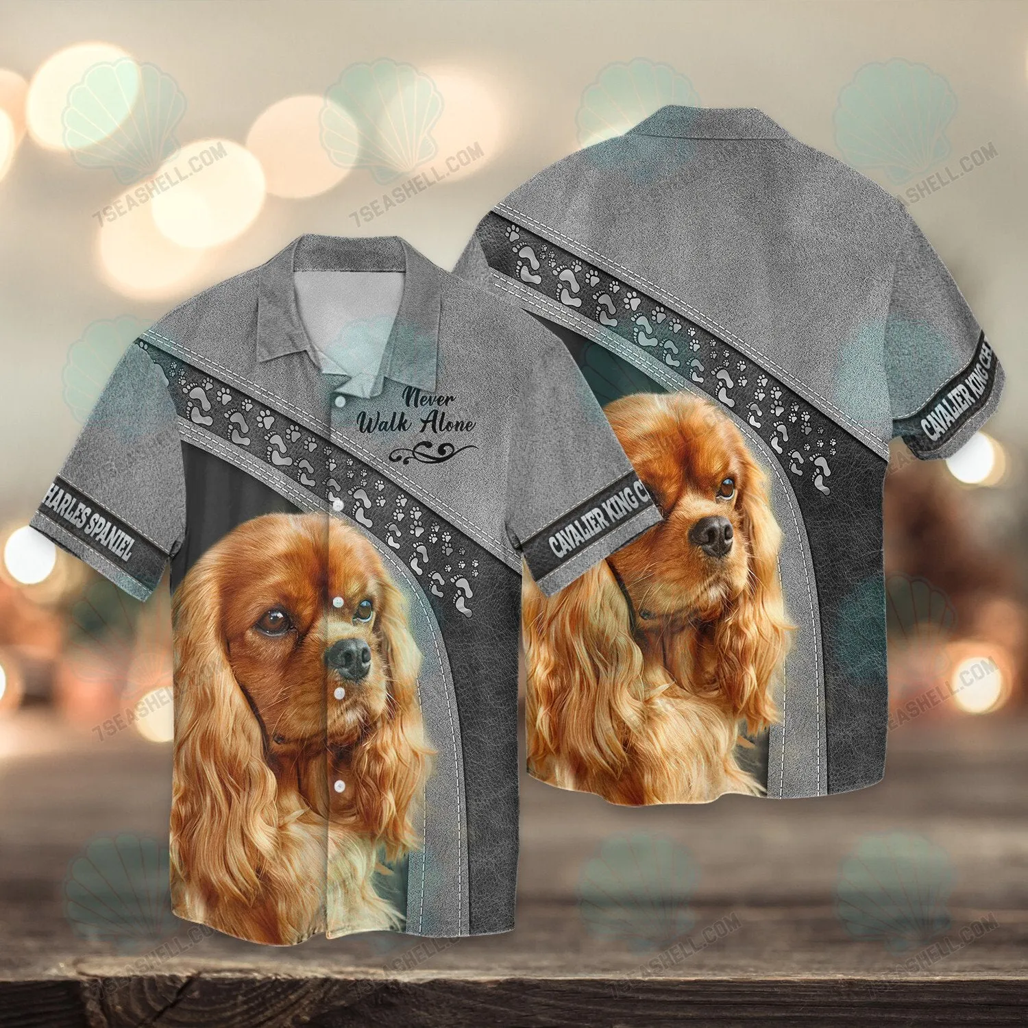 Cavalier King Charles Spaniel Love Never Walk Alone 3D Full Print Shirts, Christmas Shirt for Dog Lovers