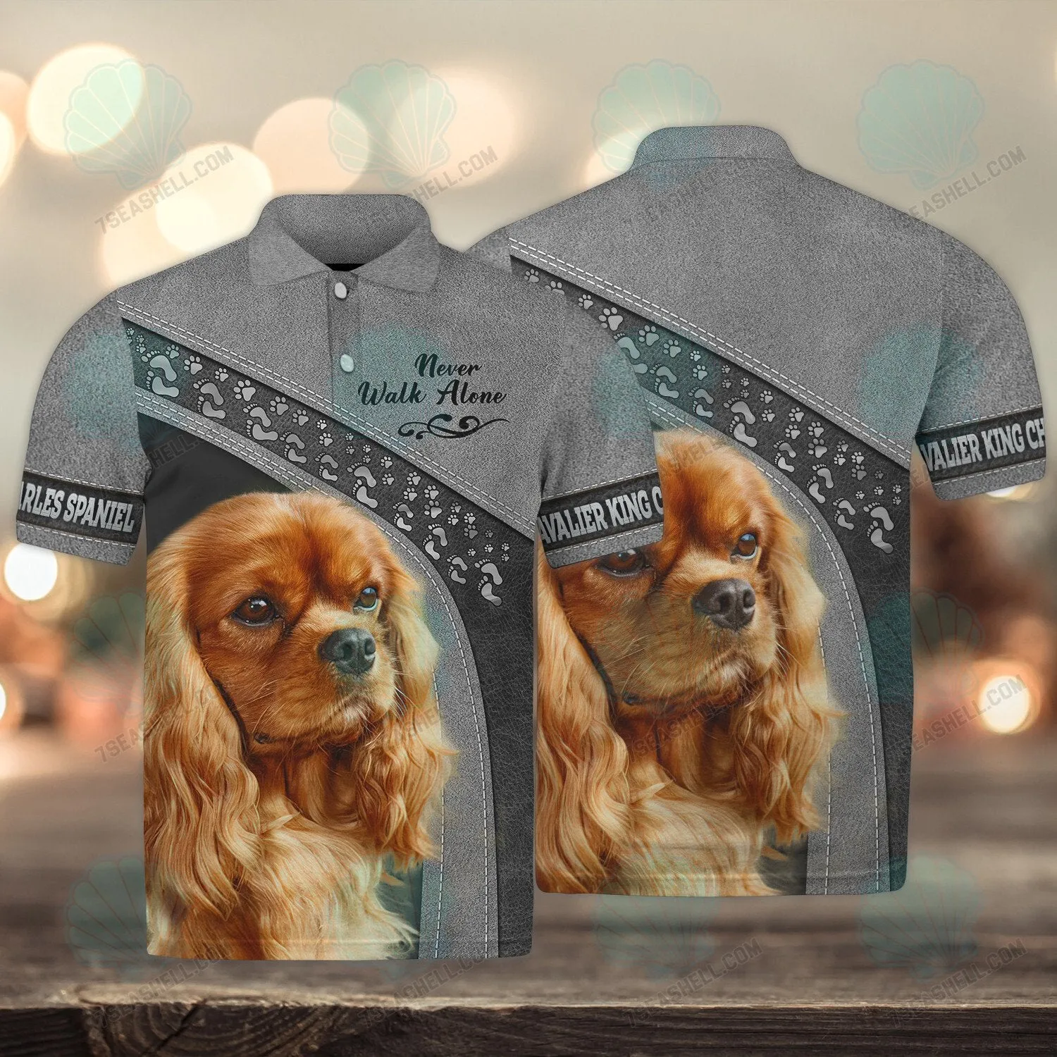 Cavalier King Charles Spaniel Love Never Walk Alone 3D Full Print Shirts, Christmas Shirt for Dog Lovers