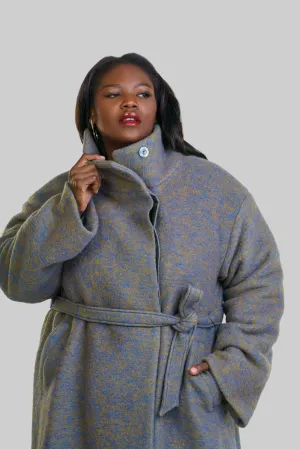 CHANGEANT WOOL MIX COAT with COLLAR