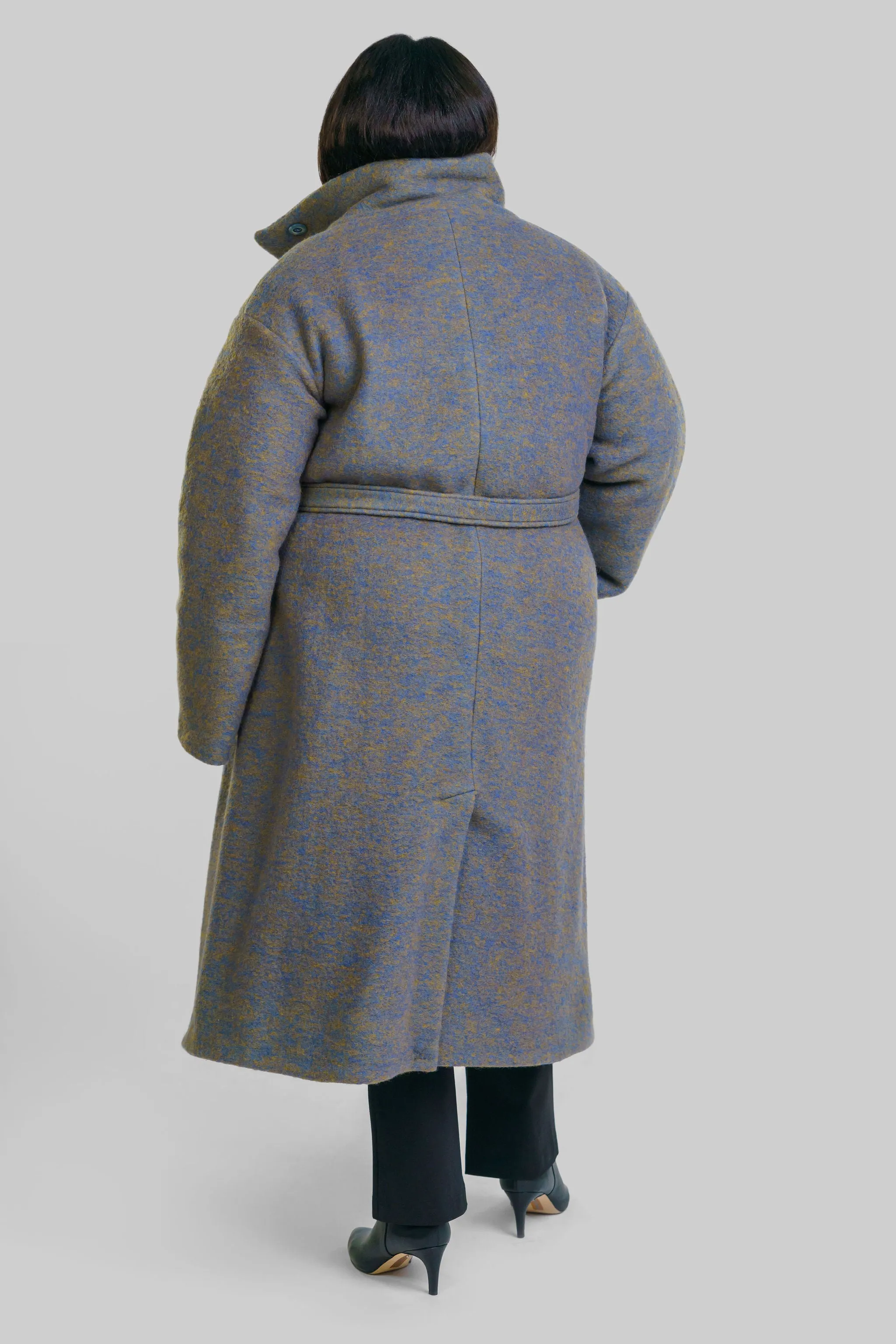 CHANGEANT WOOL MIX COAT with COLLAR