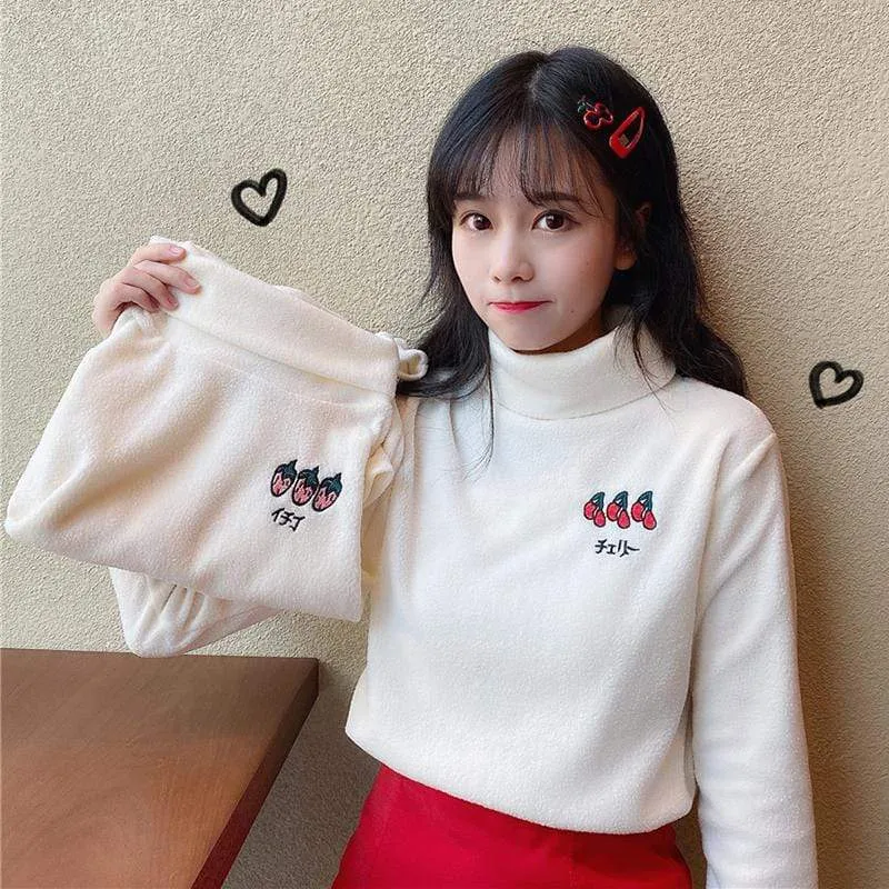 Cherry Turtleneck Sweatshirt