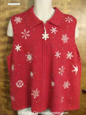 Classic Snowflake Themed Cheap Christmas Sweater Vest