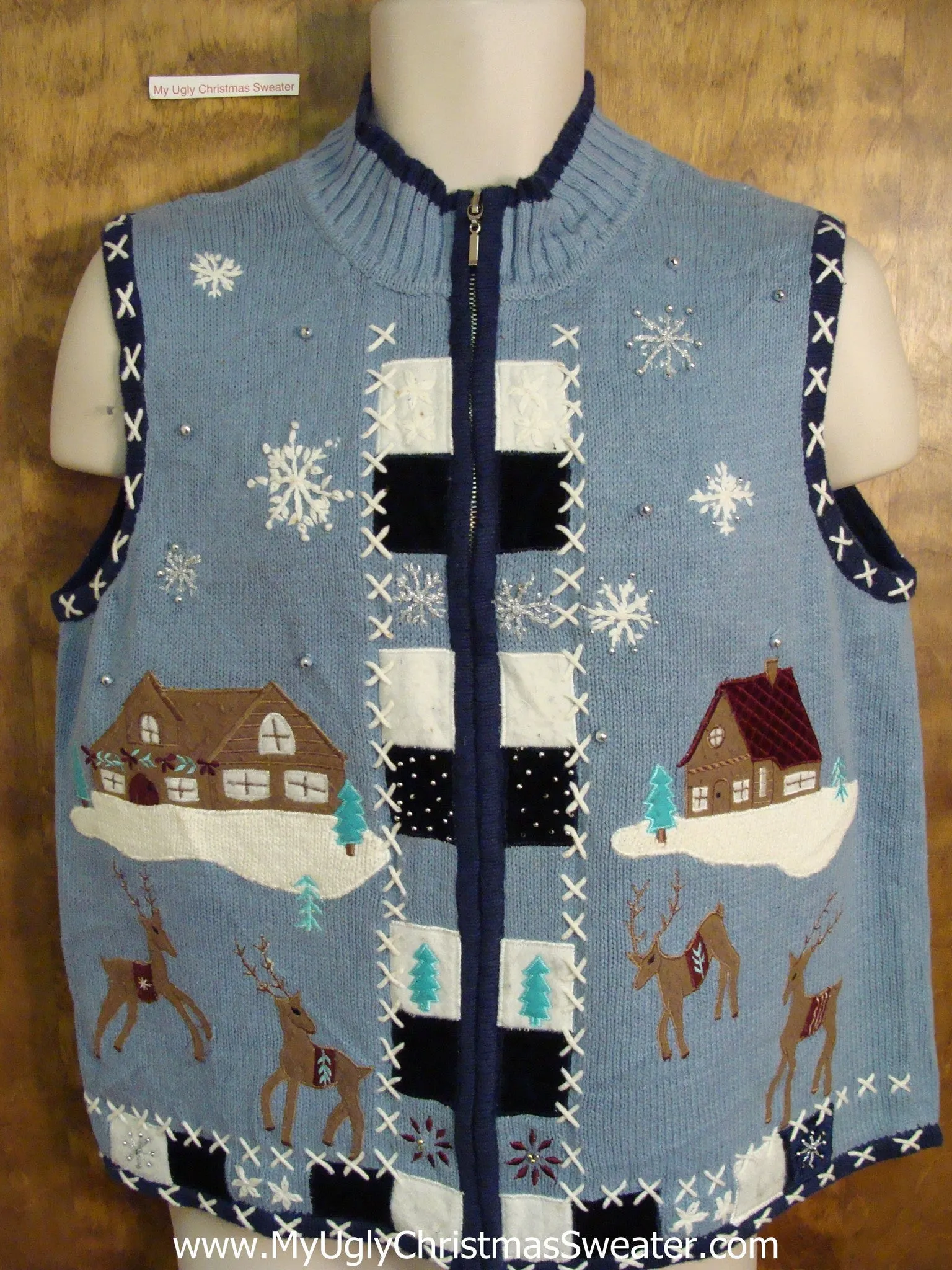 Cute Reindeer in the Country Christmas Sweater Vest