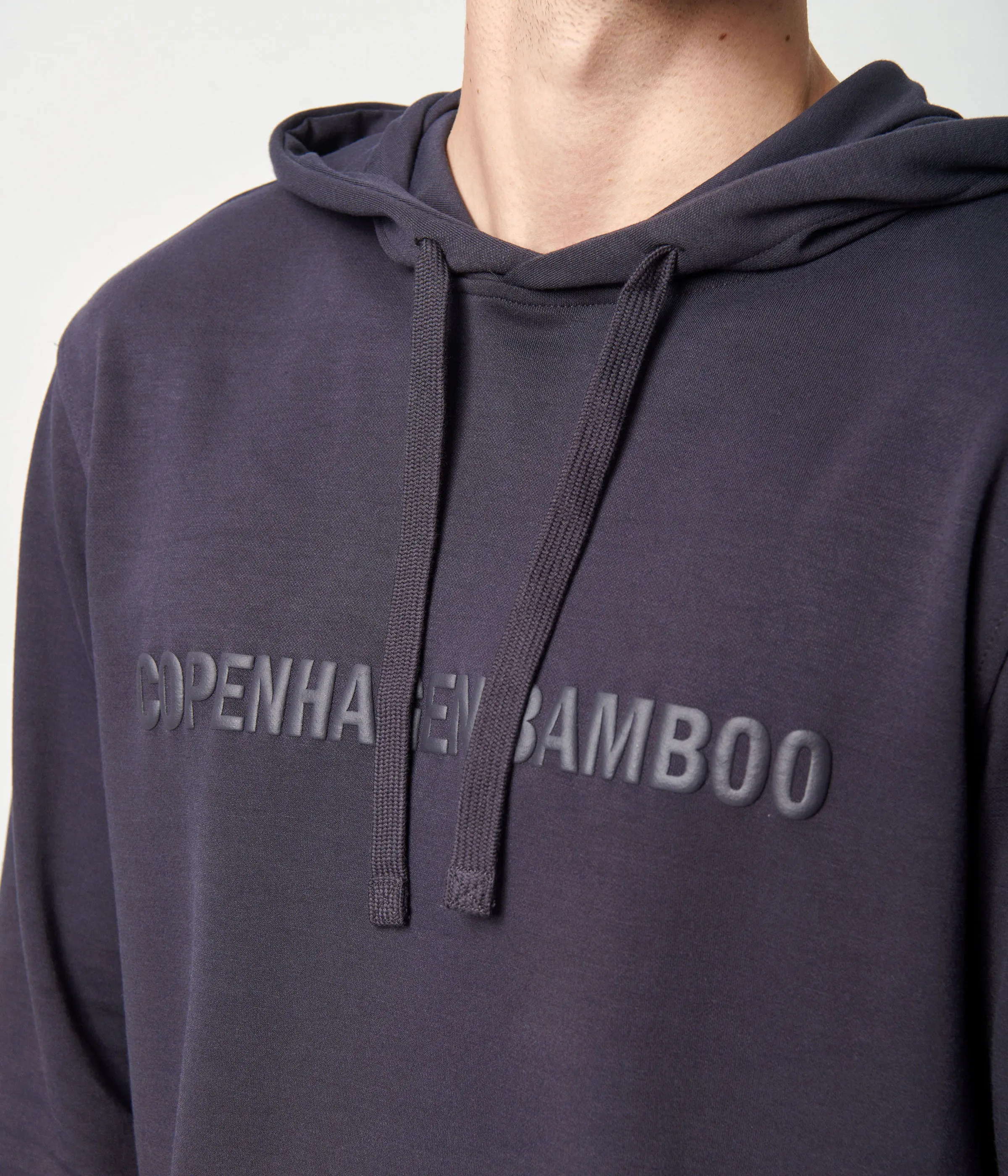 Dark grey bamboo hoodie with logo