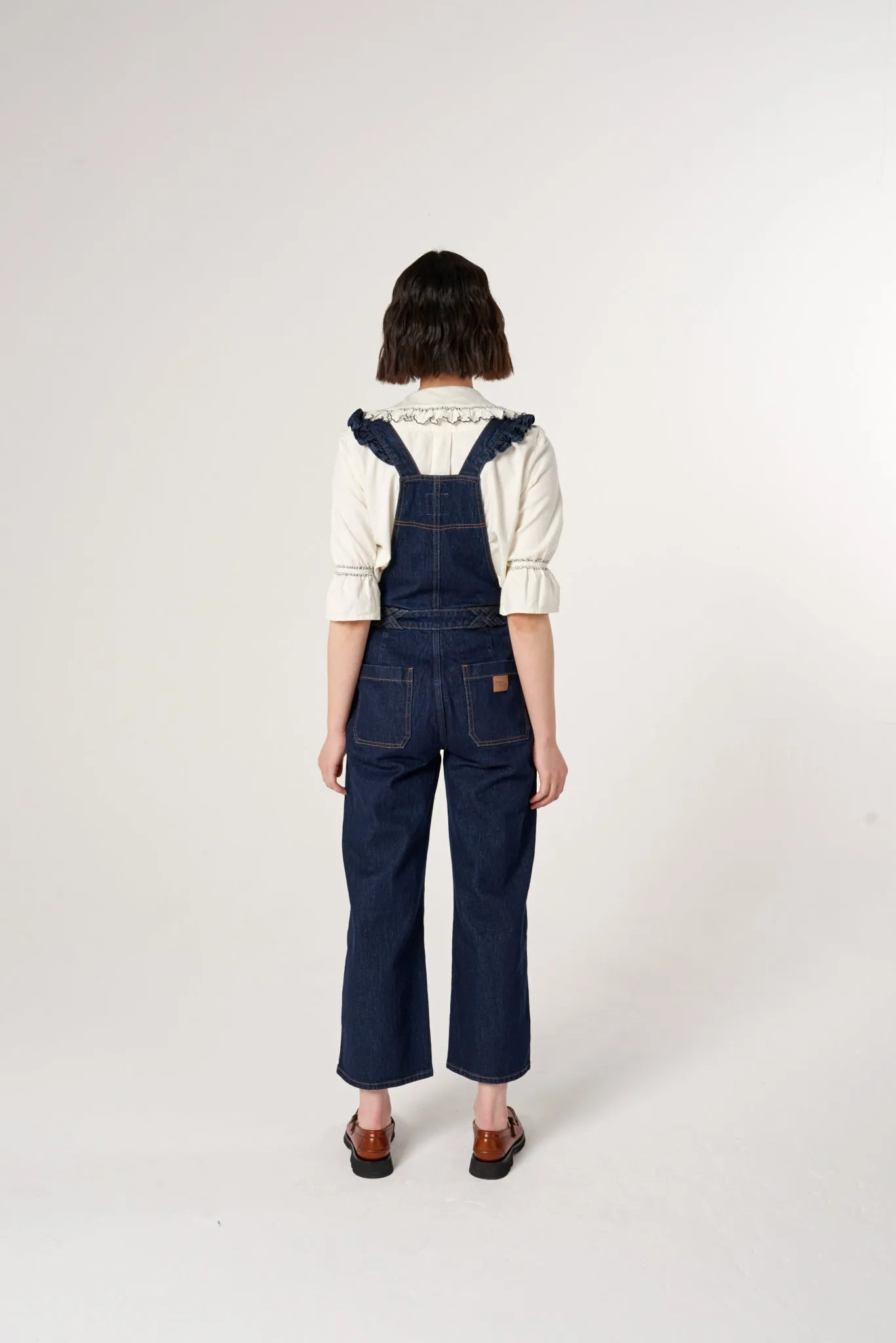 Elodie Frill Overalls in Dark Vintage