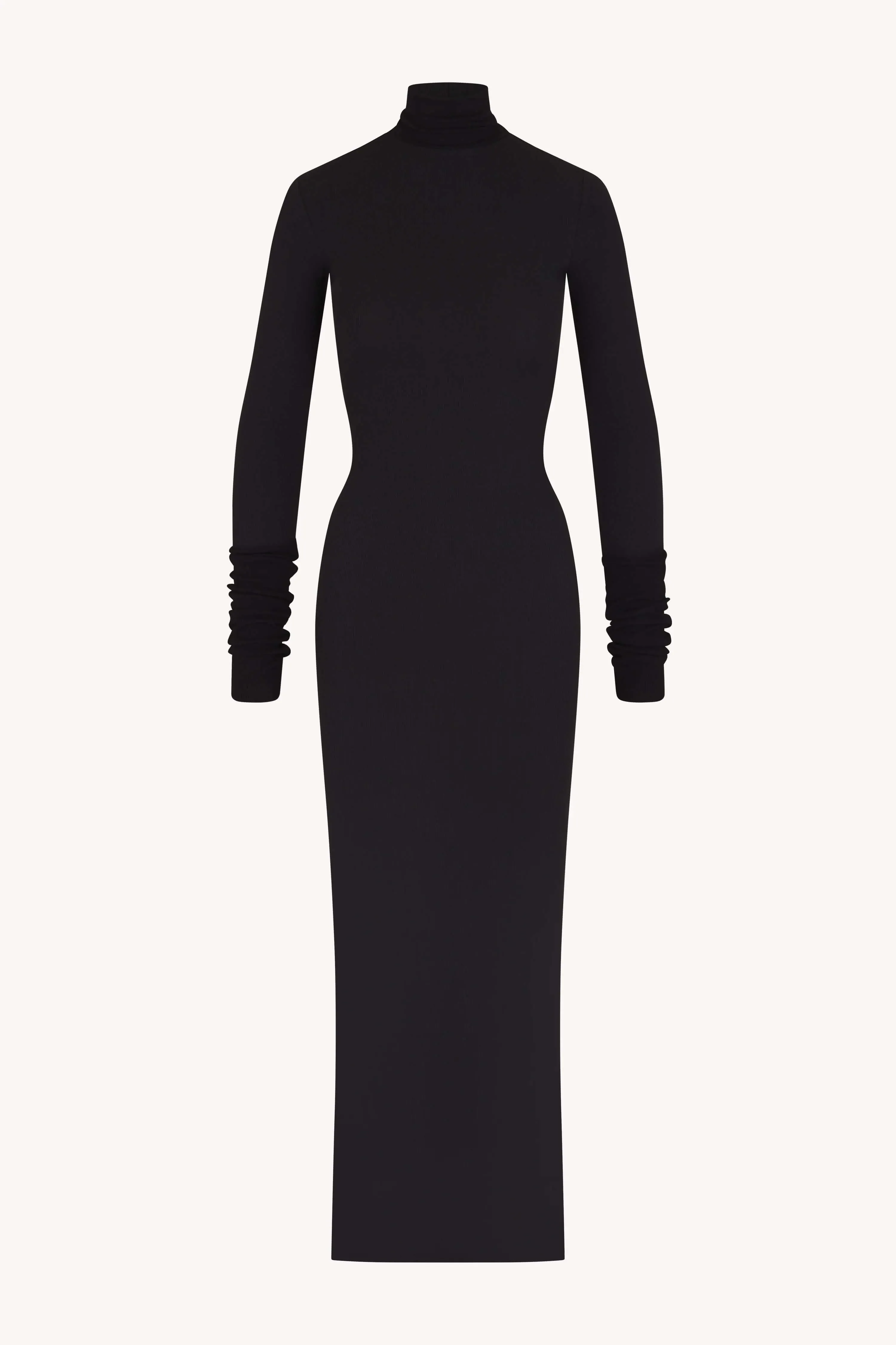 Eterne - Long Sleeve Turtleneck Maxi dress in black