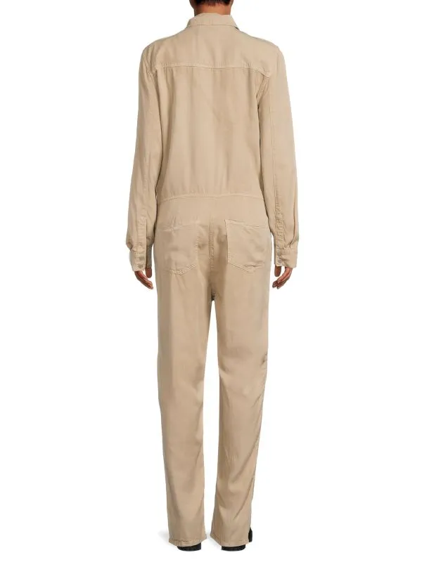 Etienne Marcel long sleeve aviator jumpsuit, tan