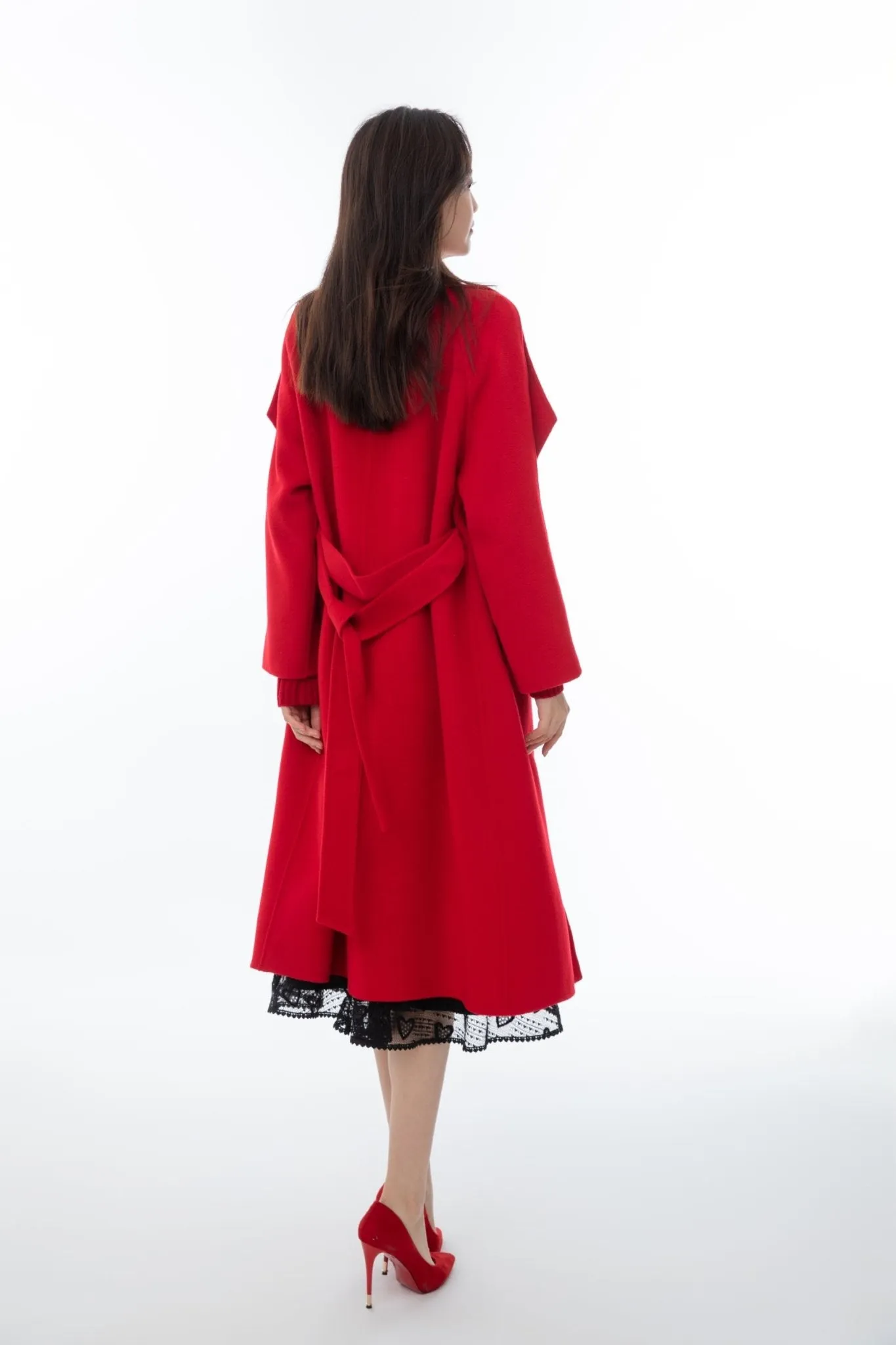 Garnet Wool Oversized Long Overcoats