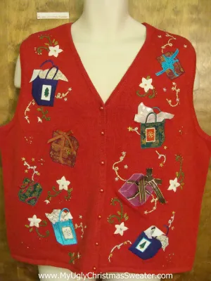 Gift Boxed Themed Ugly Christmas Sweater Vest