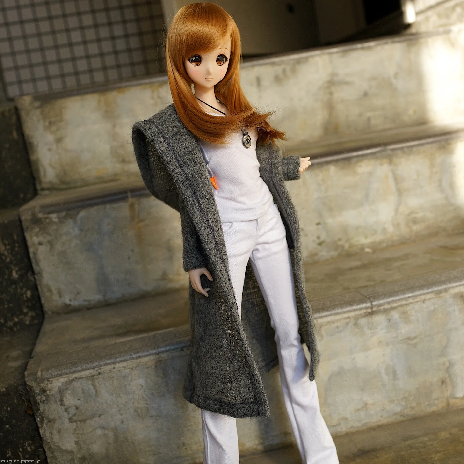 Hoodie Knit Coat (Gray)