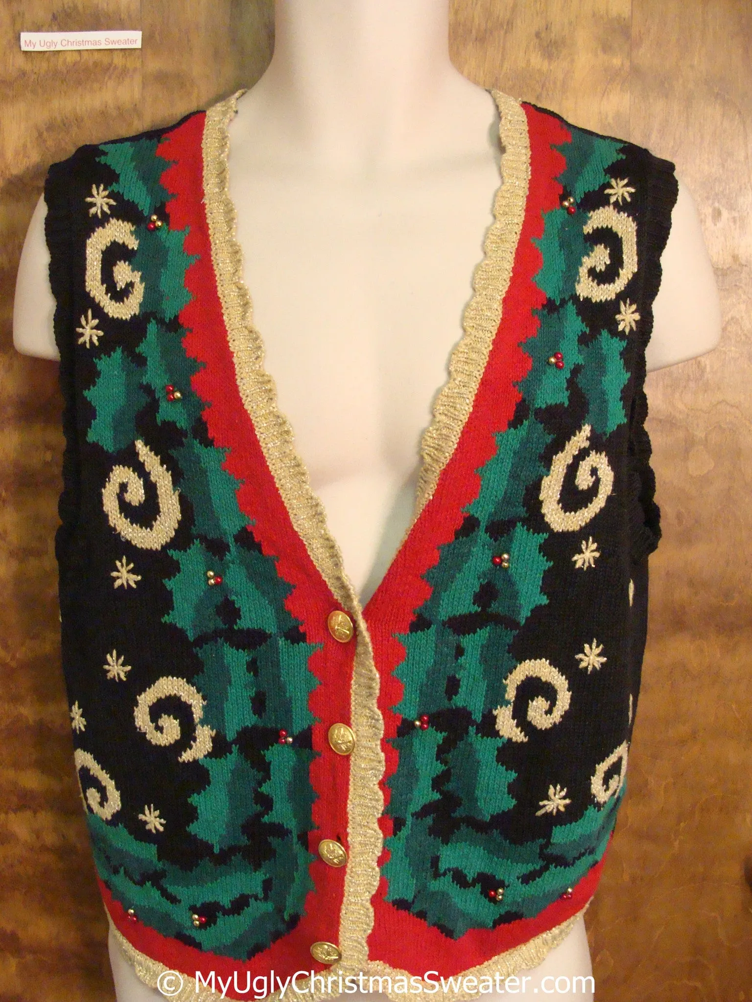 Horrible 80s Cheap Christmas Sweater Vest