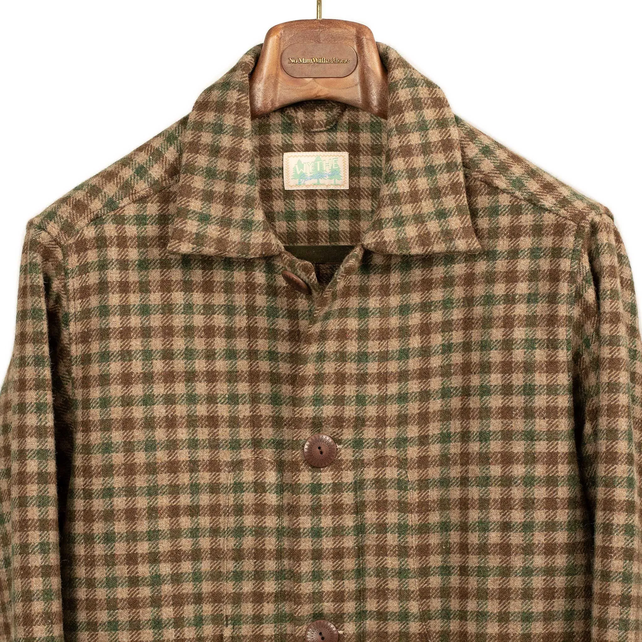 Hunting jacket in brown Buffalo check Shetland wool tweed