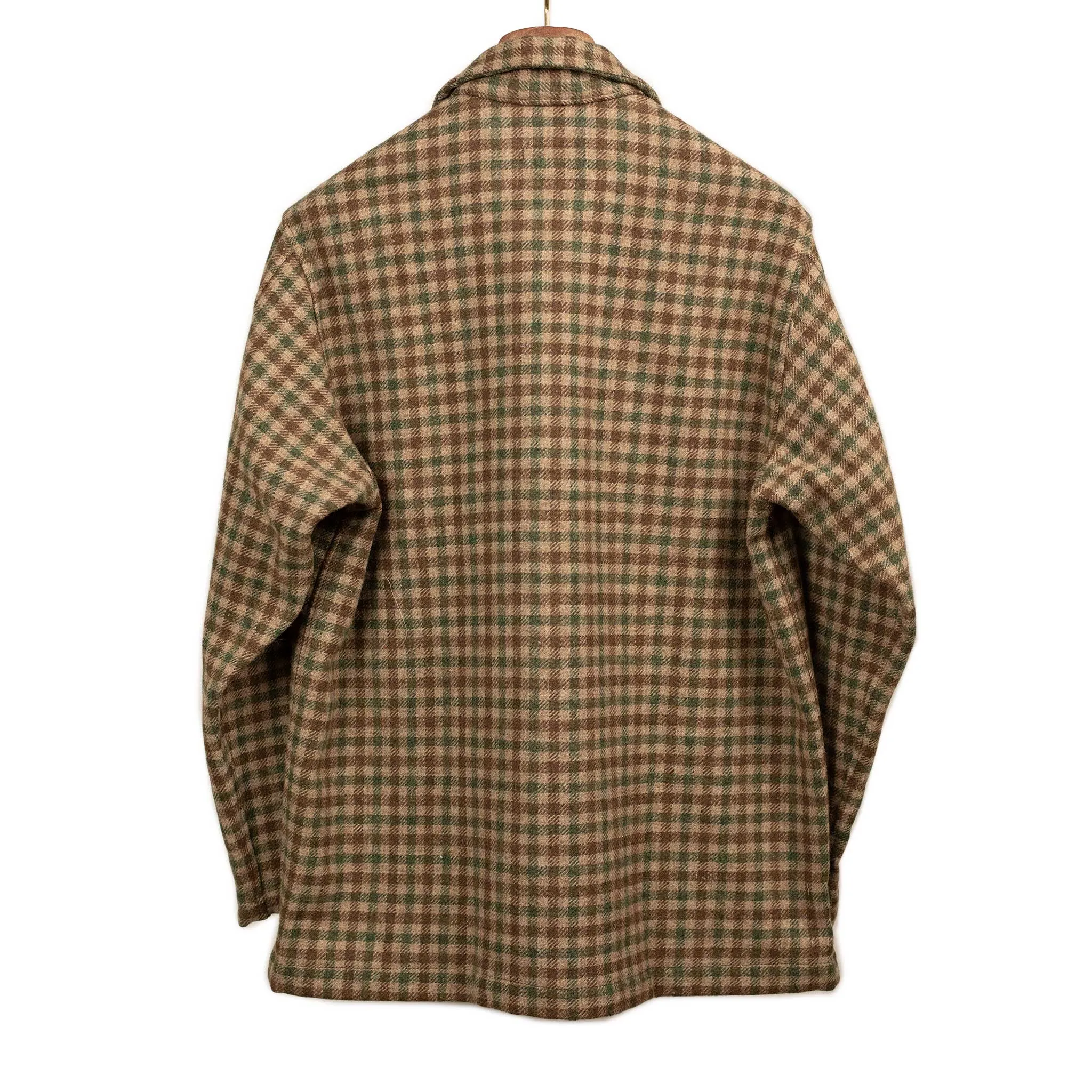 Hunting jacket in brown Buffalo check Shetland wool tweed