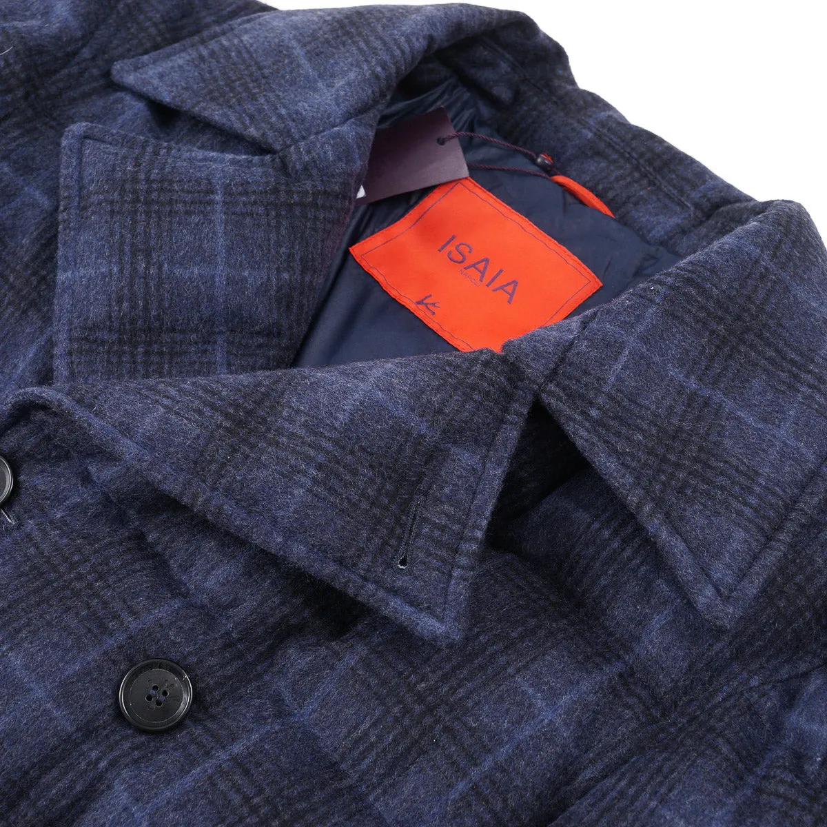 Isaia Quilted Wool-Cashmere Peacoat