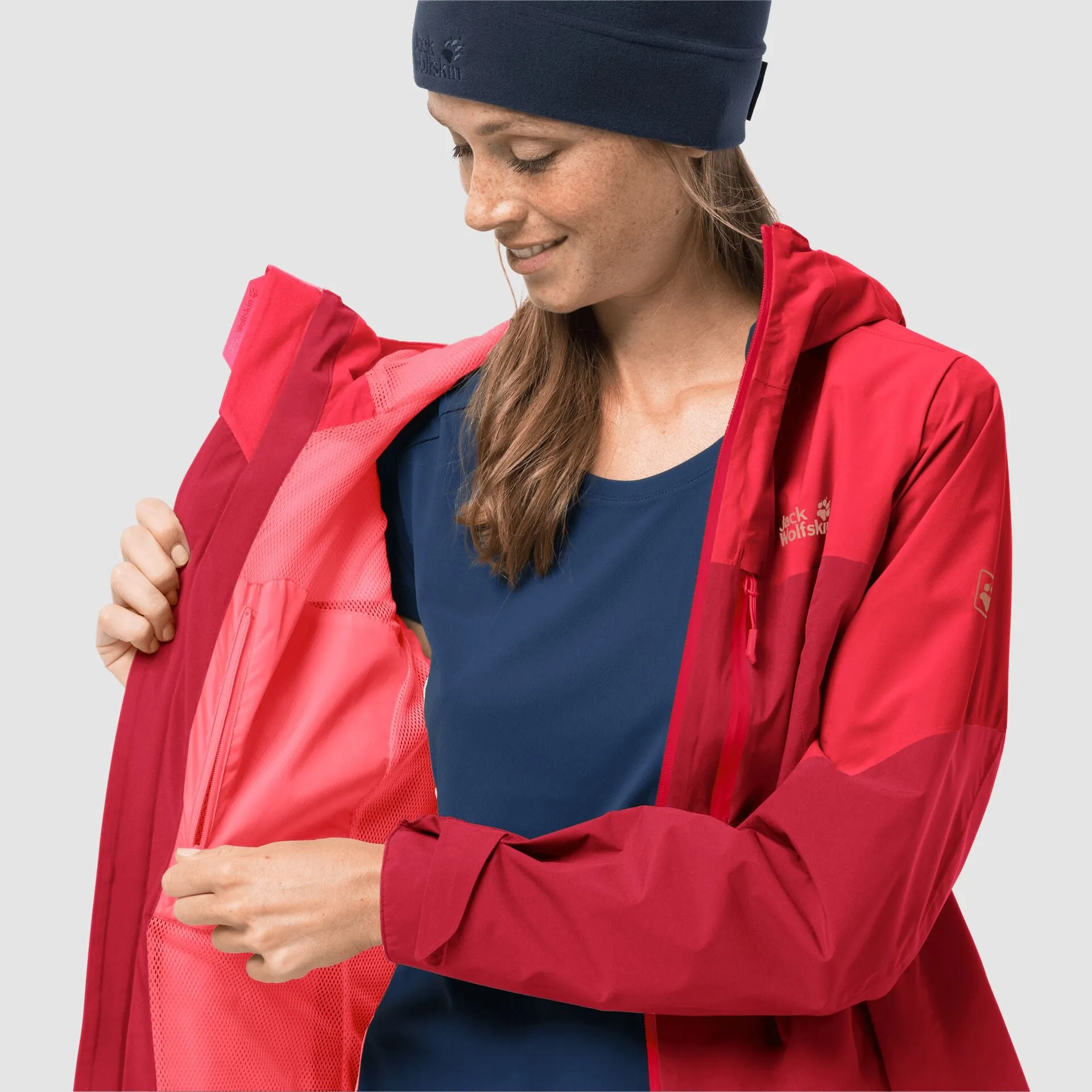 Jack Wolfskin Womens Go Hike Jacket - Bright Scarlet