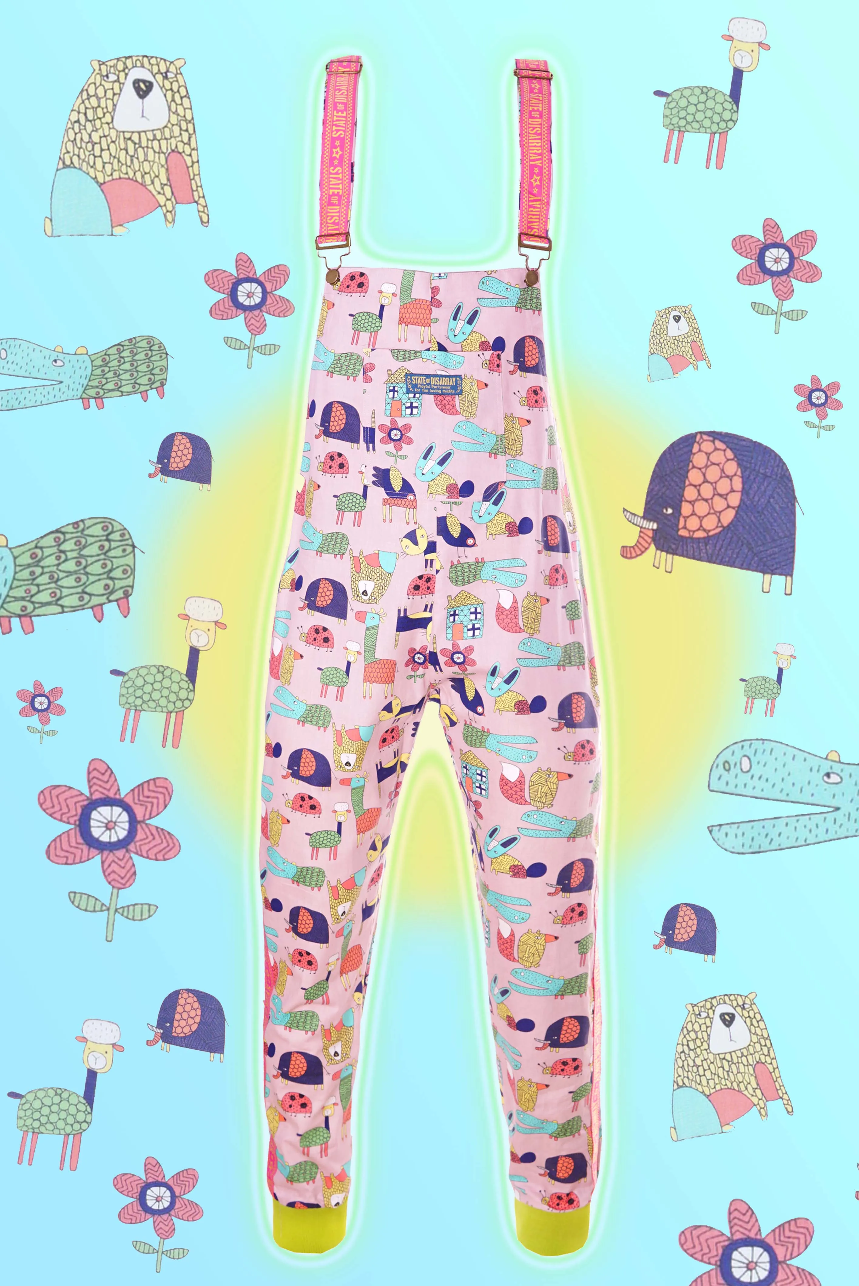 LAST PAIR! Size (XL) Smug Animal Adventure - Disarray Dungareezies