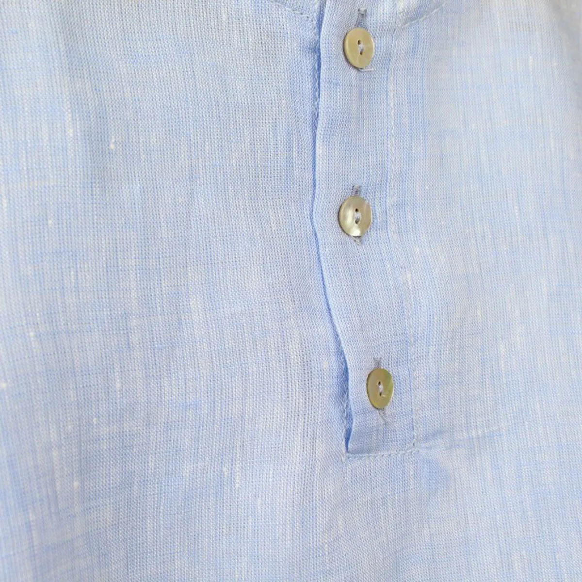 Light Blue Linen Shirt with Buttons