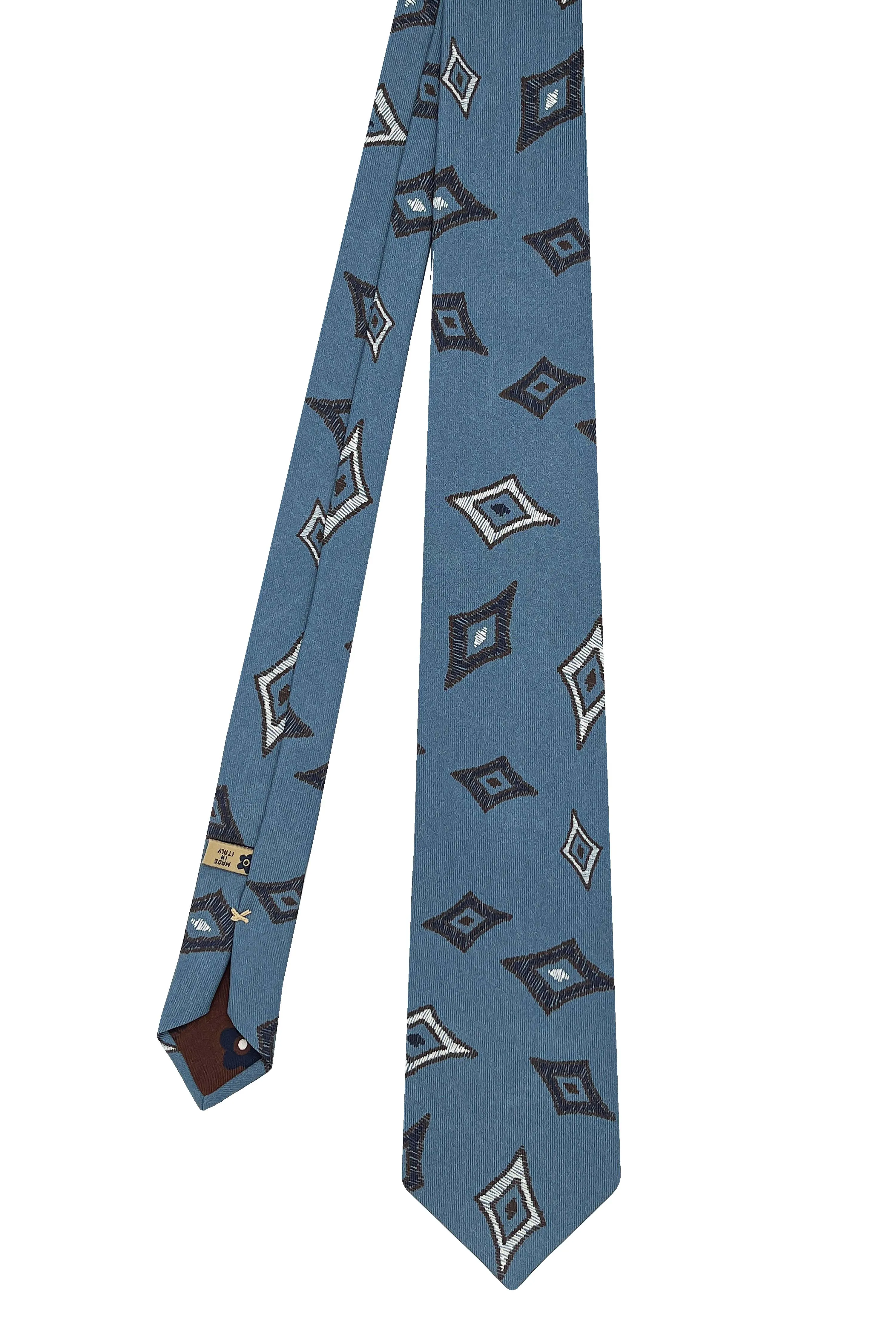 Light blue tie with geometric design