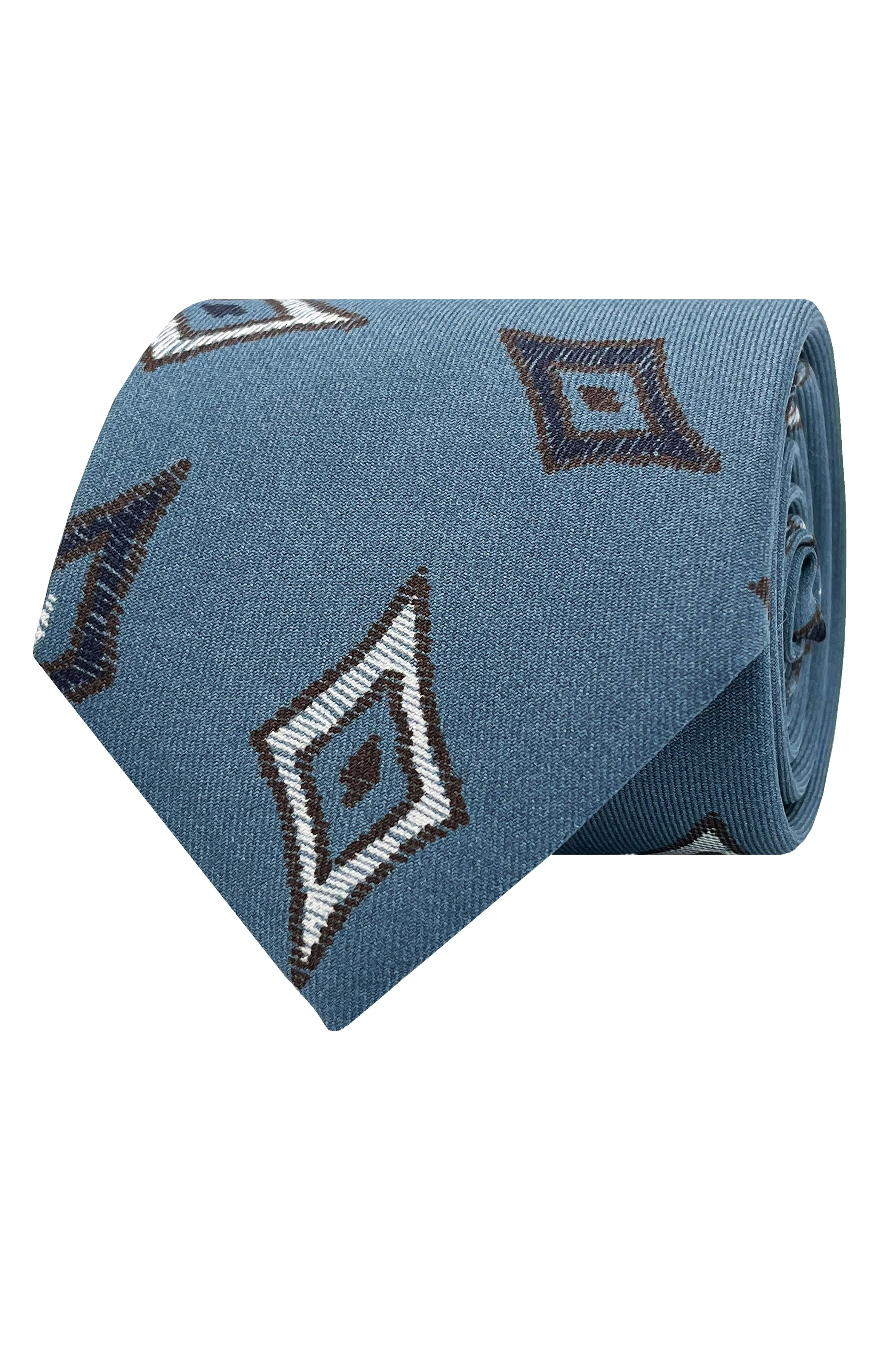 Light blue tie with geometric design