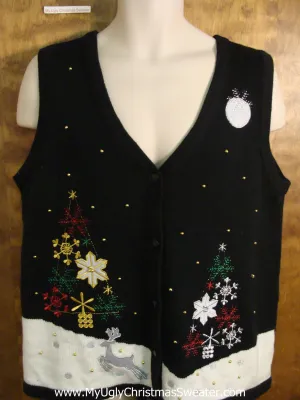 Little Reindeer in the Snow Tacky Bad Christmas Sweater Vest