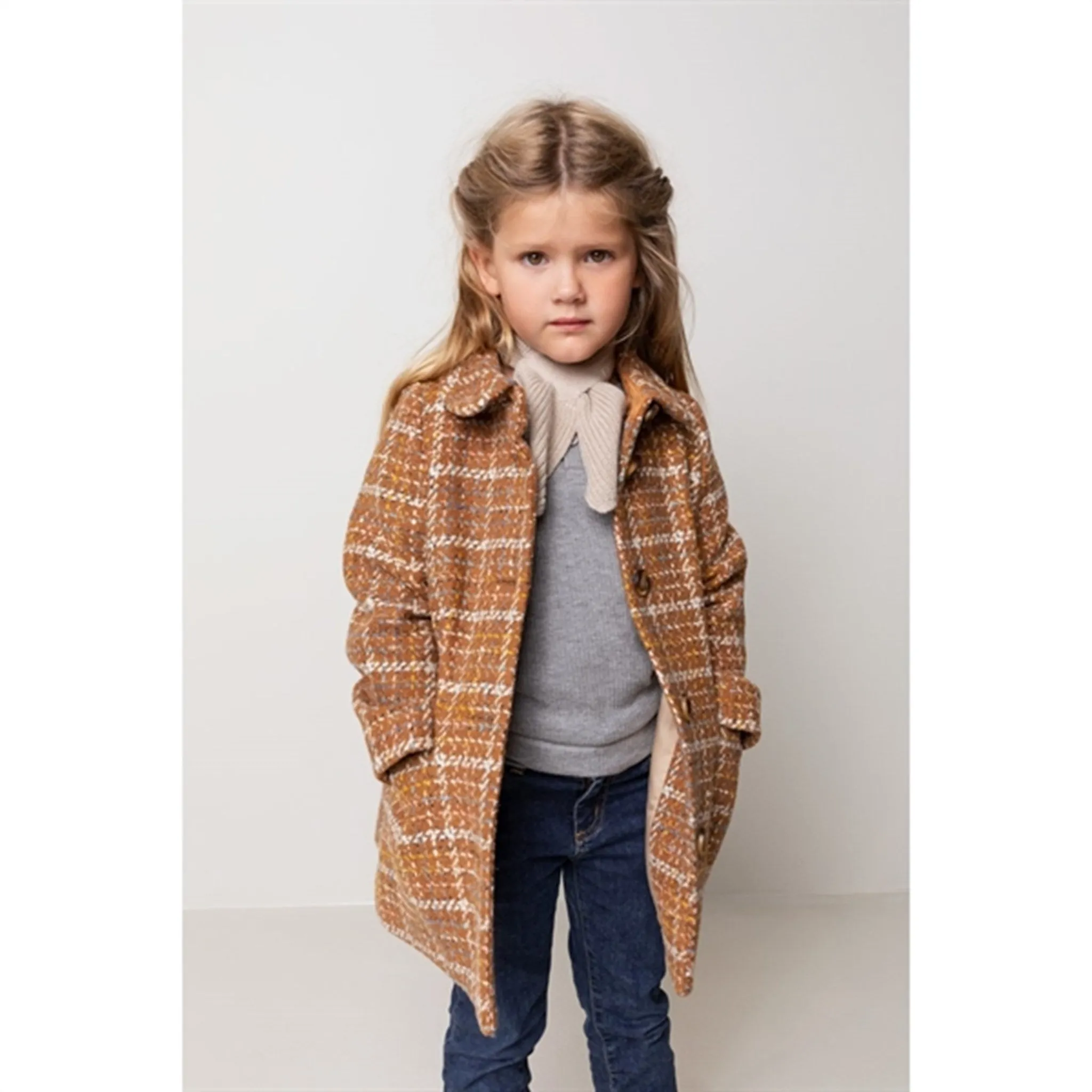 MarMar Olive Wool Glitter Jacket Caramel Check