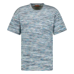 MISSONI PRINTED LINES T-SHIRT LIGHT BLUE