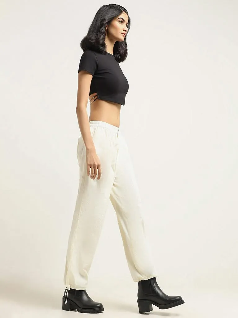 Nuon White Straight-Leg Trousers