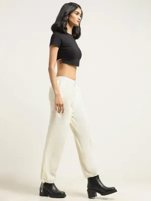 Nuon White Straight-Leg Trousers