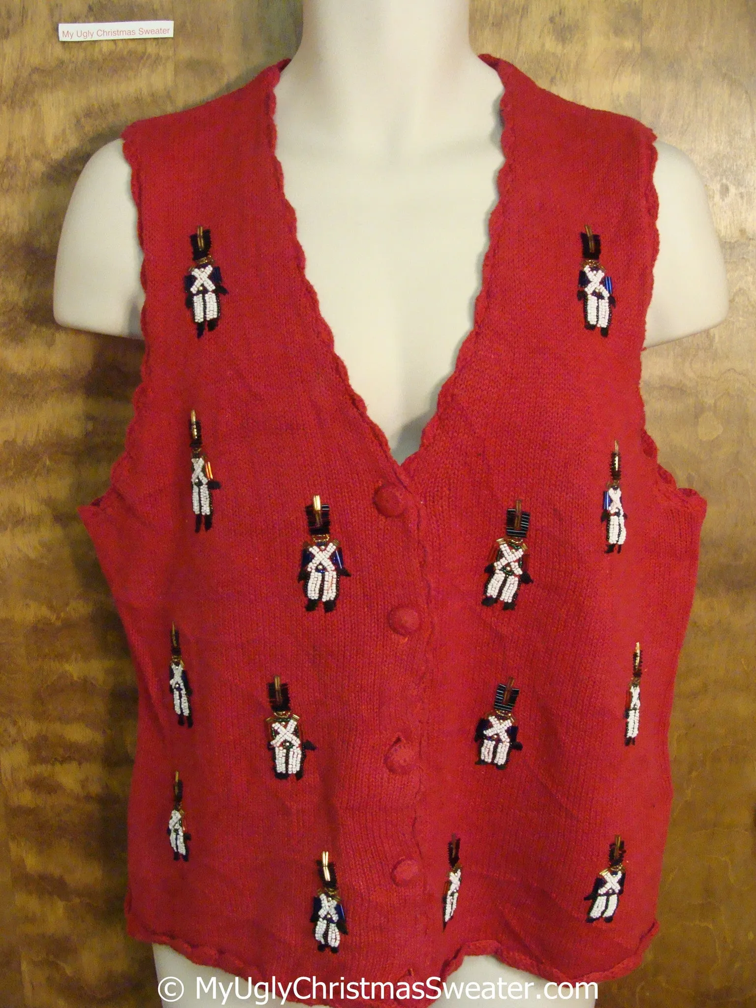 Nutcracker Army Cheap Christmas Sweater Vest