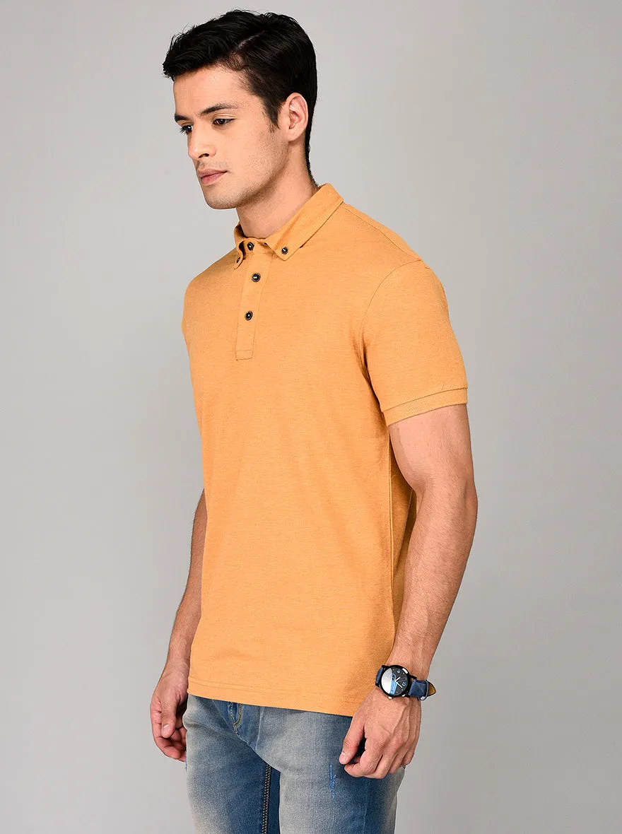 Orange Slim Fit Polo T-shirt | JadeBlue