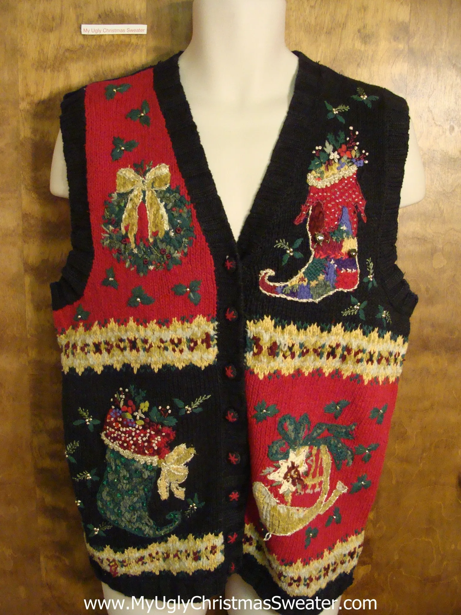 Ornate Horrible Ugly Christmas Jumper Vest