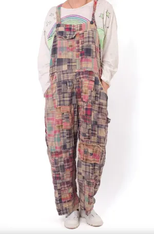 Patchwork Love Overalls - Madras Rainbow