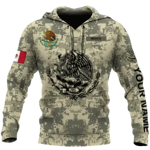 Personalized Mexican Army Hoodies, 3D Army Mexico Hoodie For Men And Women, Army Mexican Hoodie