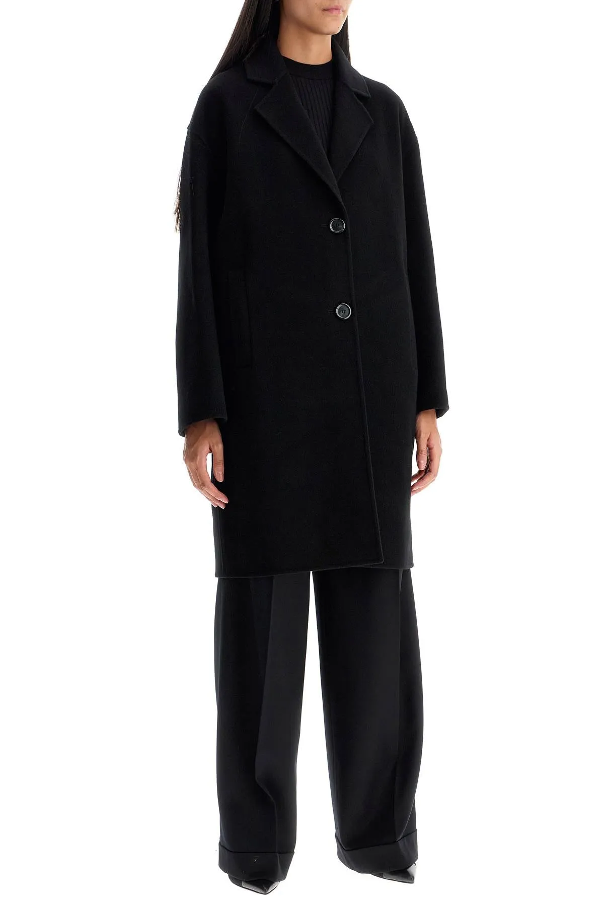 Pinko double wool coat with screwdriver design