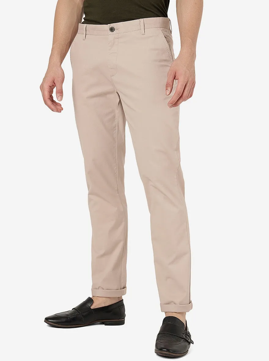 Rose Pink Solid Uno Fit Casual Trouser | JadeBlue