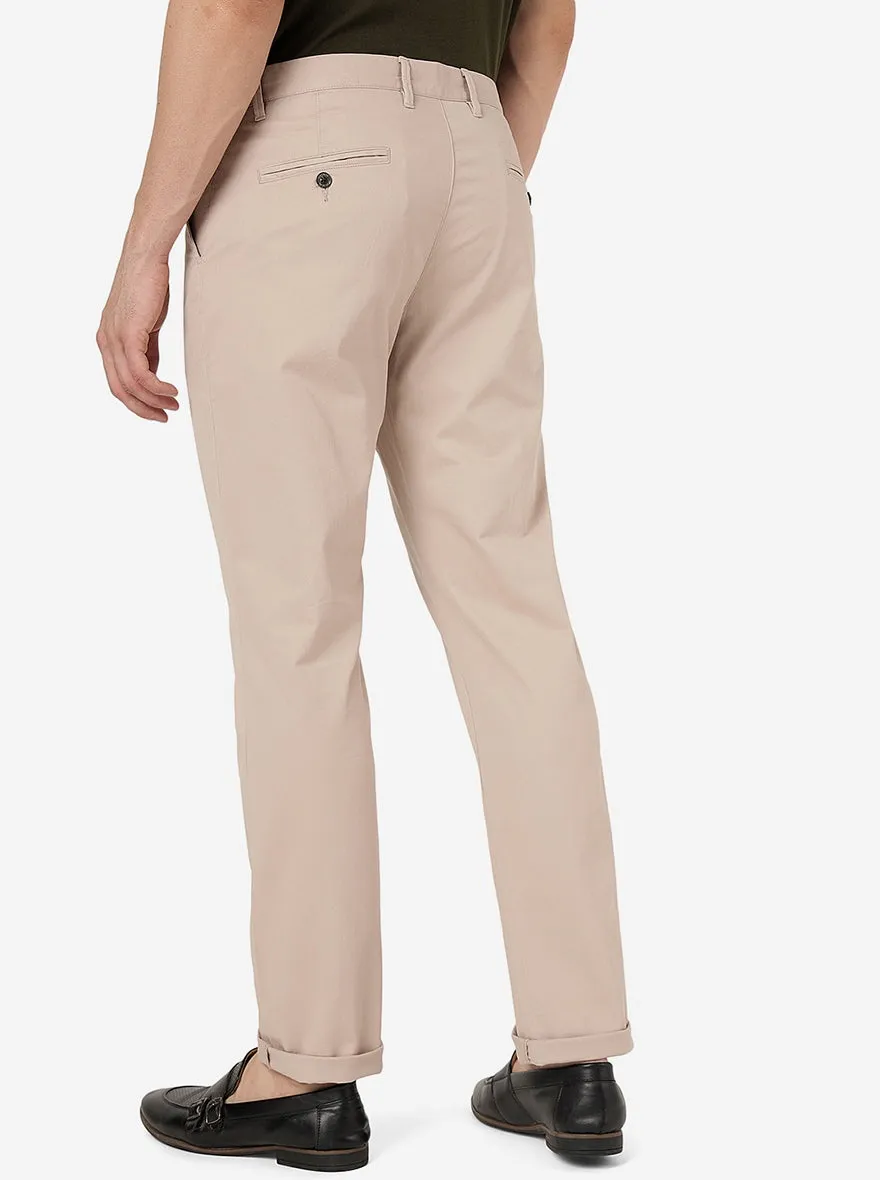 Rose Pink Solid Uno Fit Casual Trouser | JadeBlue