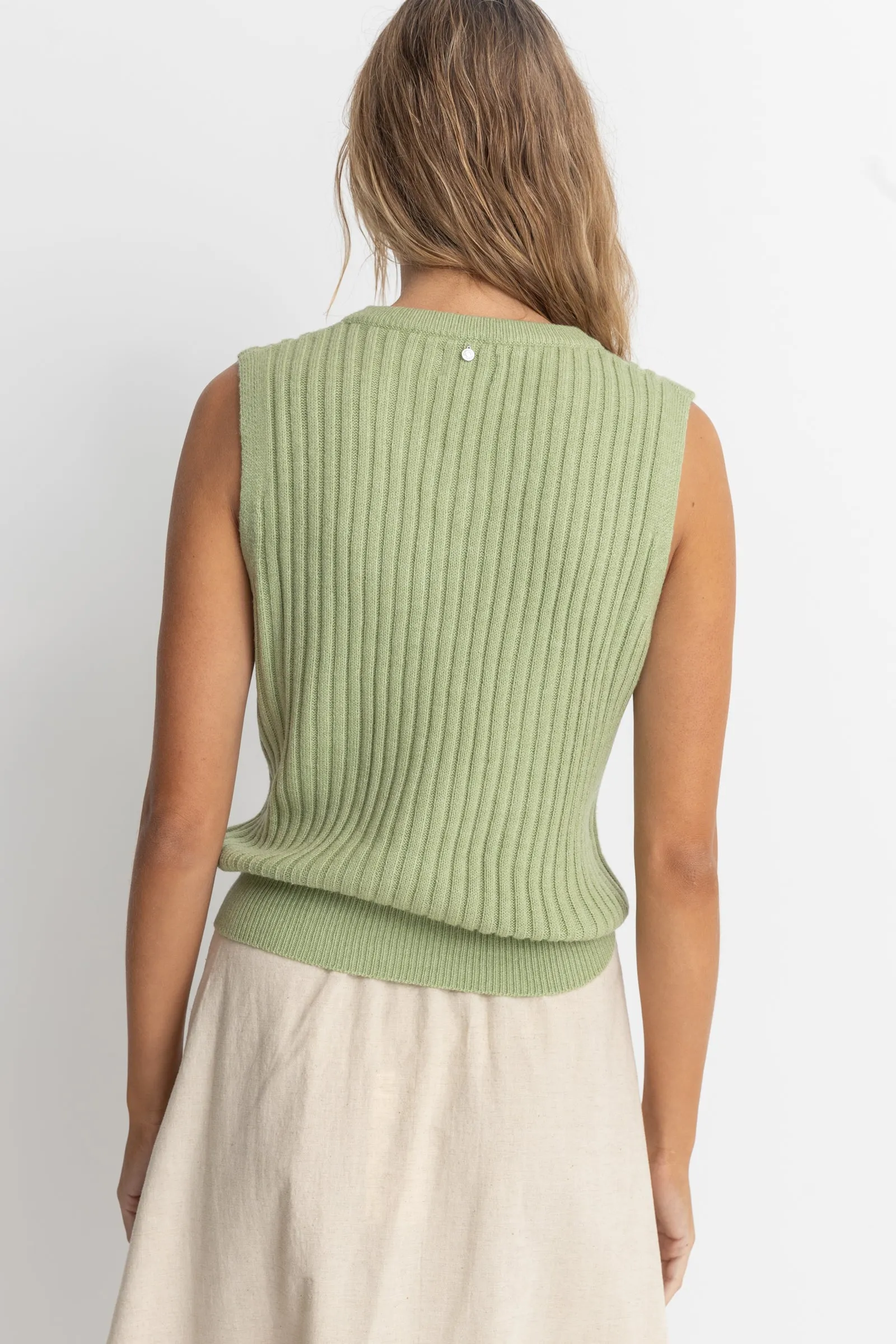 Shell Beach Sweater Vest Sage