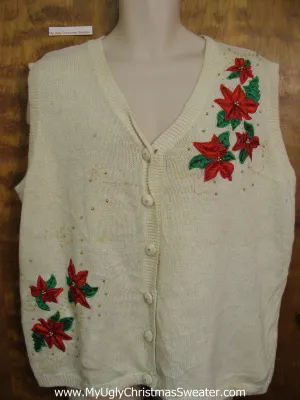 Simply Poinsettias Ugliest Christmas Sweater Vest  XXXL